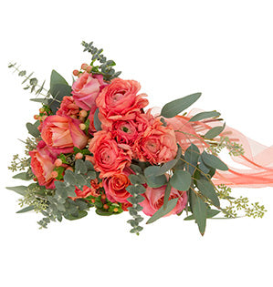 Living Coral Bridal Bouquet