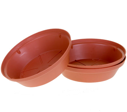 8" Designer Saucer Pack of 3 Terra Cotta Color